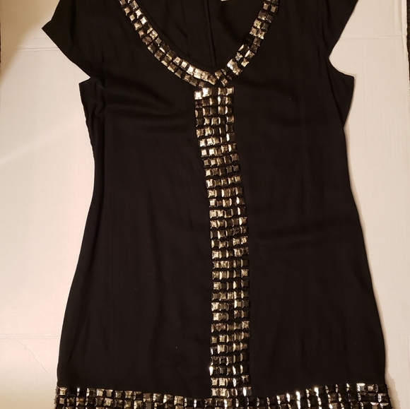 L8ter black V neck large rayon mini - Picture 1 of 5